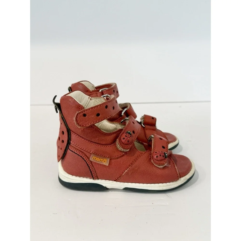 Memo Ladybird Girls' Toddler Orthopedic Corrective High-Top Ankle Support Sandal